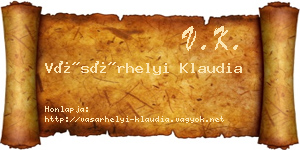 Vásárhelyi Klaudia névjegykártya