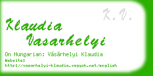 klaudia vasarhelyi business card